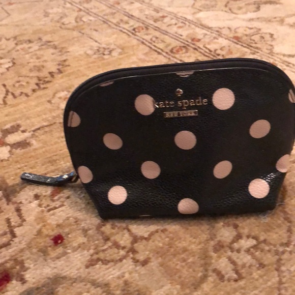 Kate spade New York morgan sunshine dot polka cosmetic travel bag case black - Picture 2 of 9